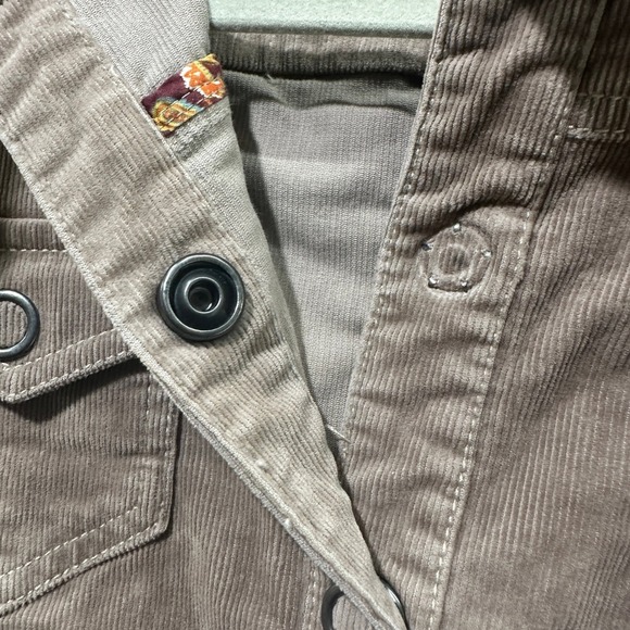 Aventura Women Small Corduroy Jacket Brown Organic Cotton Snap Button - Picture 4 of 14